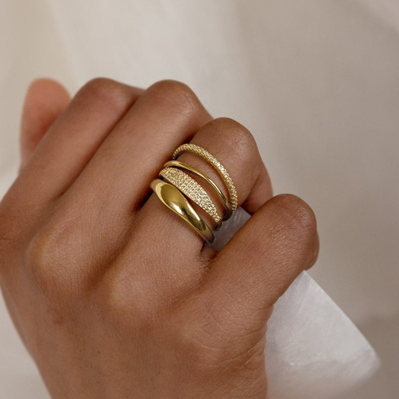 8g Weight Zircon Inlay Material Rings Classification 10, 6 Ring Size 1 Piece Quantity Casual, Shopping Occasion Copper Material Geometric Pattern All Seasons Season Women's Gender Elegant, Vintage Style Style Wholesale Jewelry Elegant Vintage Style Geometric Copper Zircon Rings 13