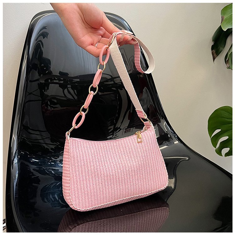New Handheld Small Bag Single Shoulder Bag Fashionable Retro 2024 Corduroy Underarm Stick Bag Handbag for Women_voghion.com