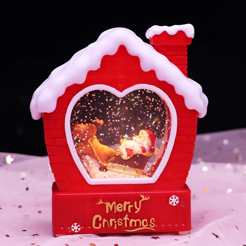 Christmas crystal ball music box ornaments music box old man snowman rotating snow children Christmas gift 030