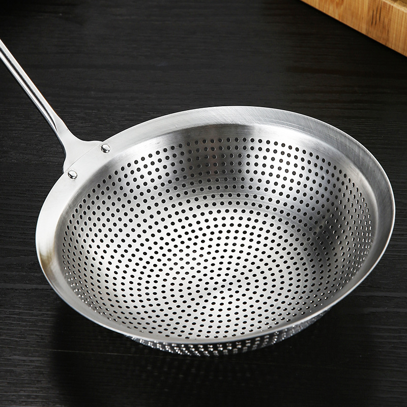 Yide colador 304 de acero inoxidable de calidad alimentaria hogar cocina olla caliente frito cuchara grande mango largo dumpling cuchara de fideos