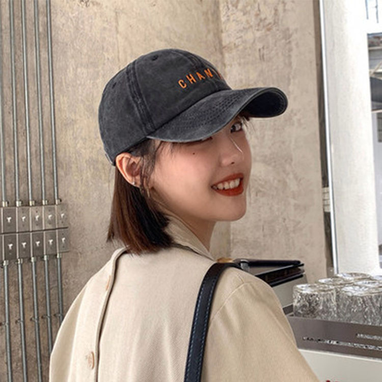 Chapeau délavé neuf et usé pour enfants, style de baseball rétro avec lettres de rue brodées, couples masculins et féminins, pare-soleil et crème solaire, chapeau en langue de canard_voghion.com