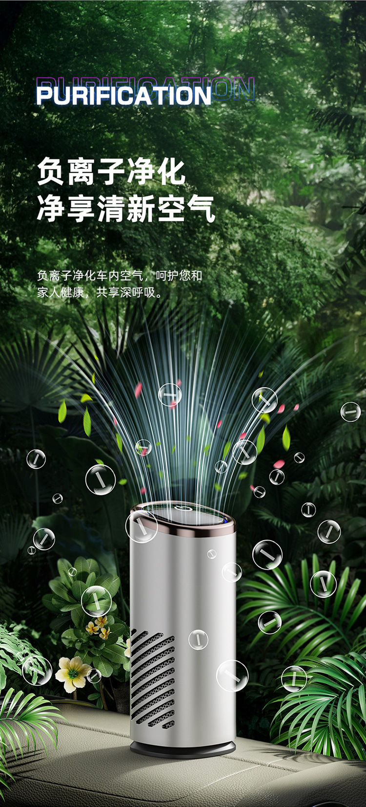 New Car Air Purifier, Household Odor Removal, Smoke Odor Removal, Indoor Negative Ion Purifier, Cross-Border Source
