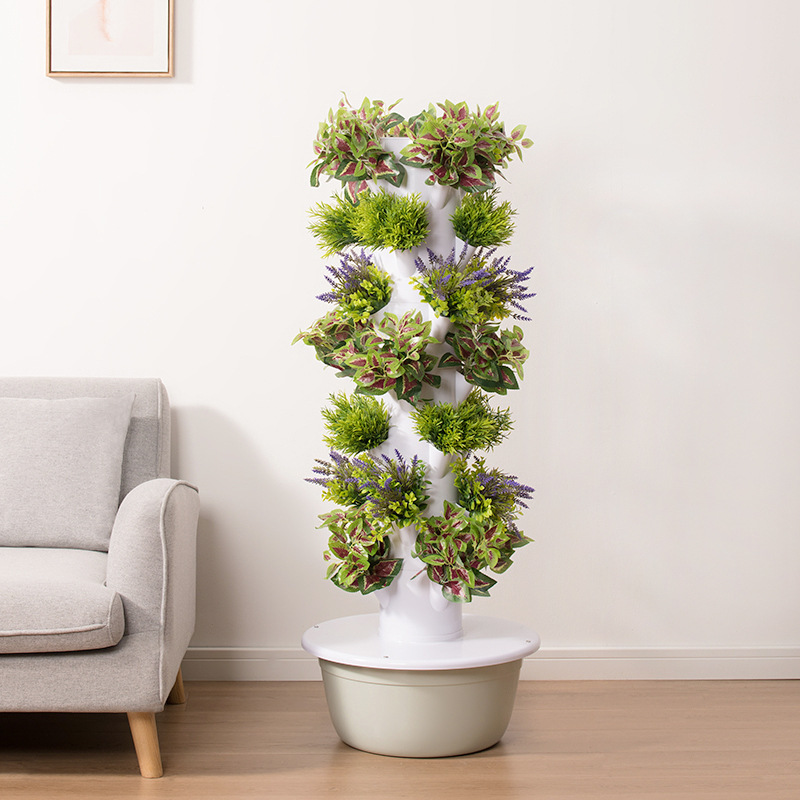 Torre hidropónica doméstica, plantadora de vegetales inteligente, cultivo sin suelo, columna de plantación de vegetales, tubería de cultivo en aerosol, granja interior
