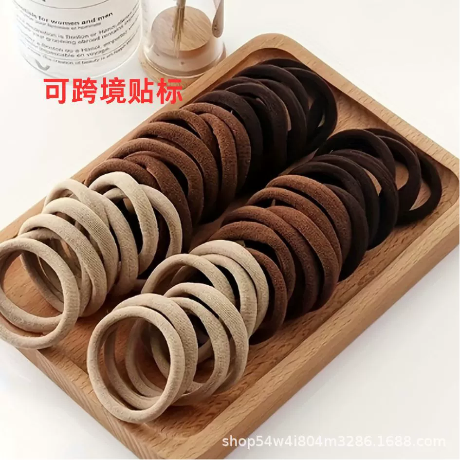 Популярная резинка для волос Temu, 4 см, чёрная, бесшовная, из высокоэластичной резины.