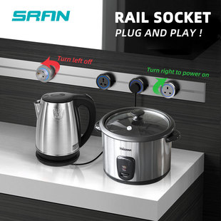 American Standard Track Multi-Function Socket British Standard Removable Power Surface-Mounted European Standard Household Pvc Model 8000W Thai Style