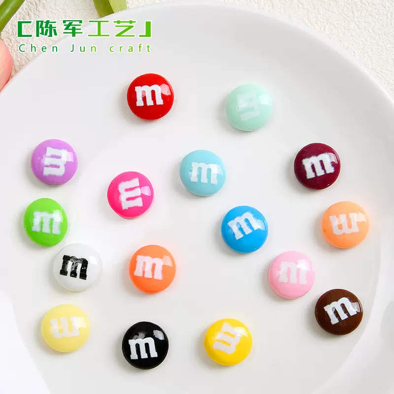 新品多色M豆树脂配件diy奶油胶手机壳饰品配饰发卡材料包冰箱贴片