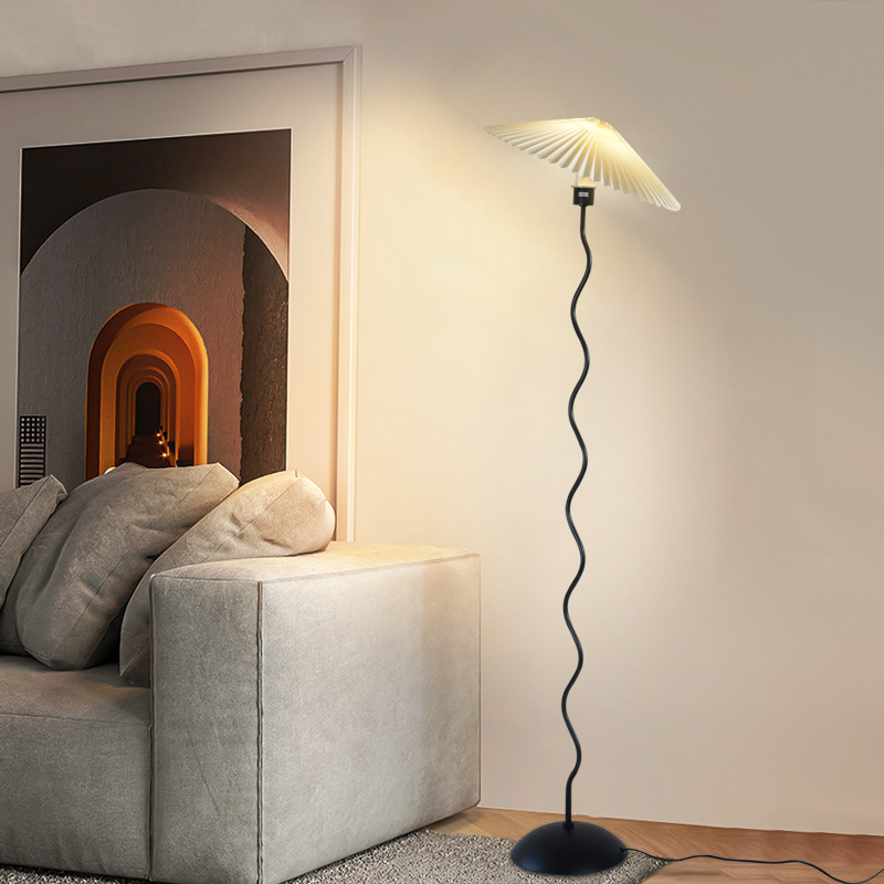Pleated Floor-Standing Modern Minimalist Living Room Floor Lamp Hotel Guest Room Bedside Artistic Atmosphere Standing Table Lamp