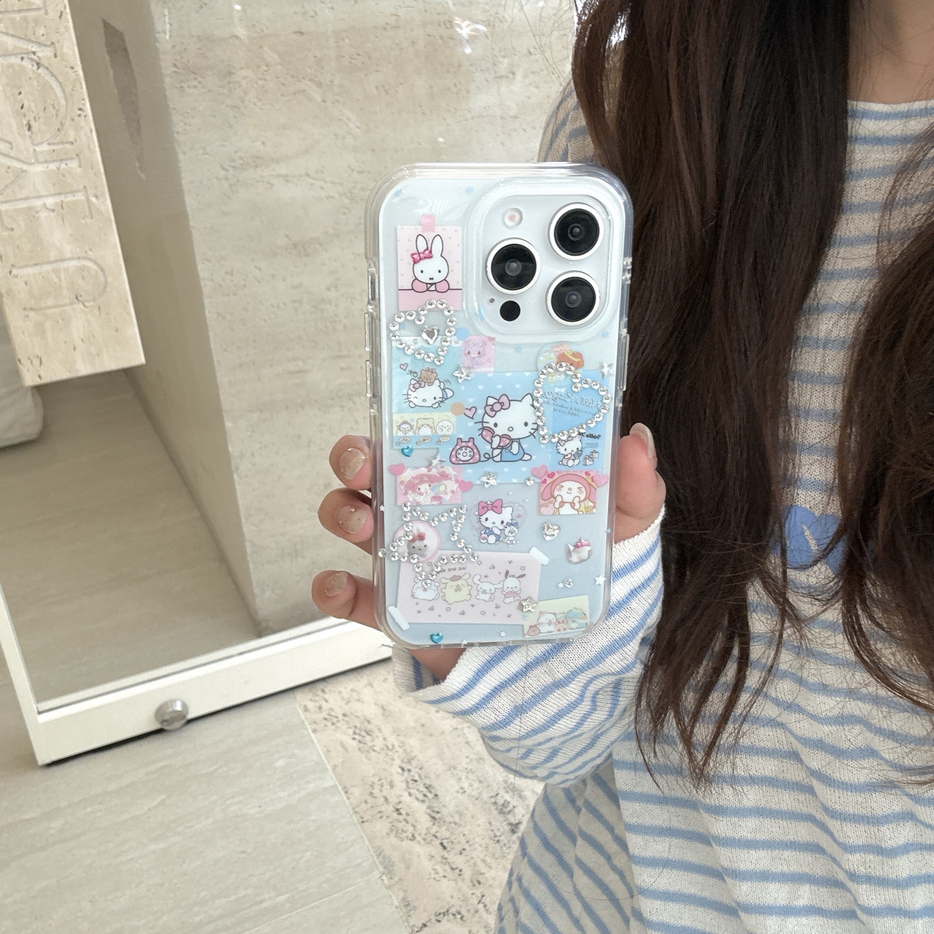 Divertida ilustración de dibujos animados KT cat apple 16ProMax funda para teléfono móvil 15Pro girl 14 etiquetas 15PM nuevo