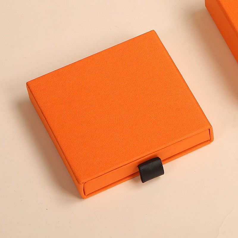 En stock cajón de joyería caja de papel Kraft color sólido pull-out joyero Stud pendientes collar anillo joyero