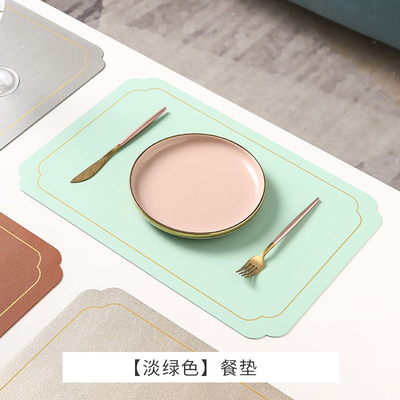 Estilo chino transfronterizo Ruyi Phnom Penh Mantel de cuero Mantel de mesa occidental de alta gama Alfombrilla de mesa redonda impermeable Mantel de hotel