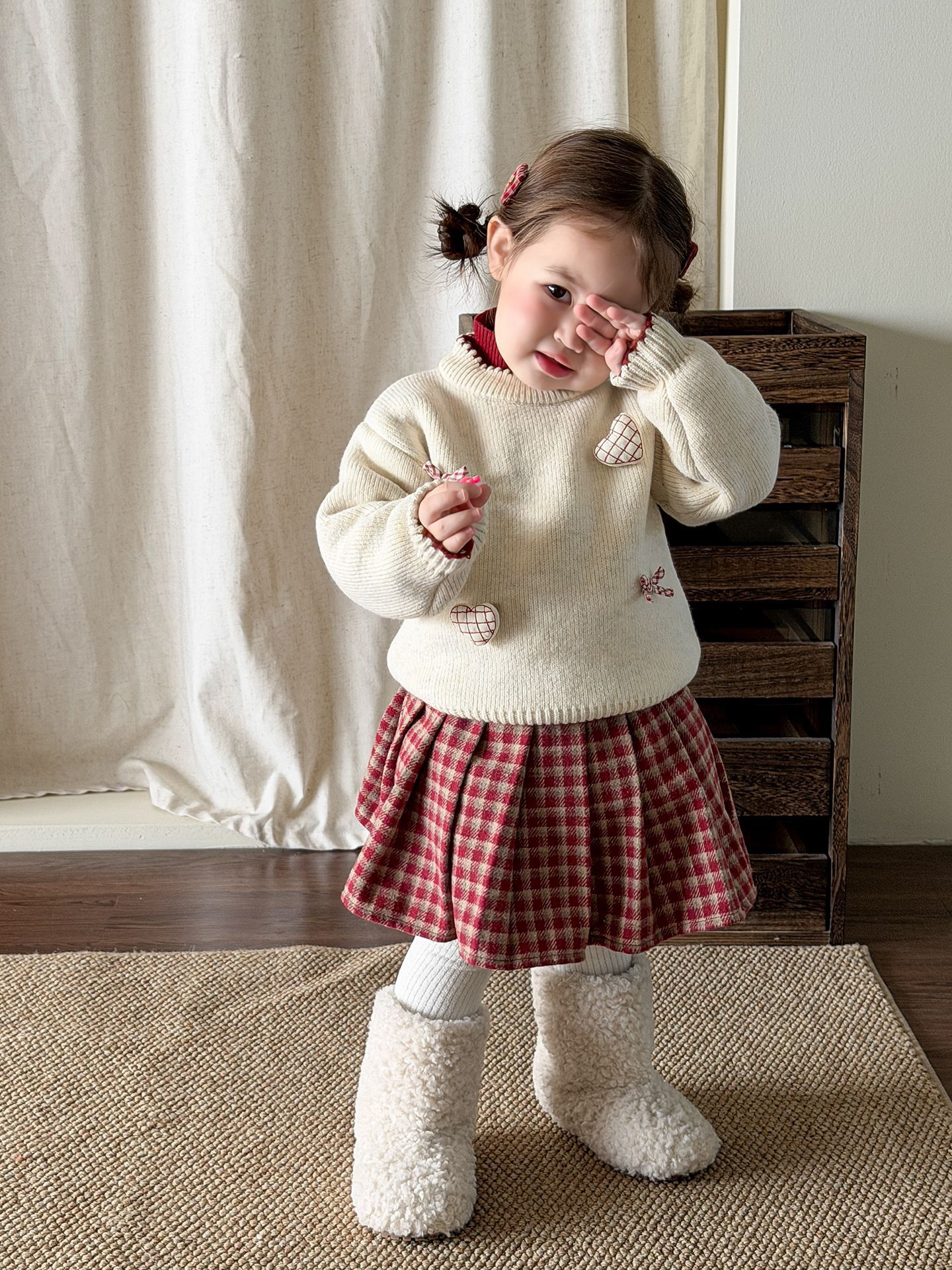 Sugar Pear ropa infantil de niñas falda de invierno para niños de cementación de lana falda de mitad bebé niñas bolsas de ropa de bebé