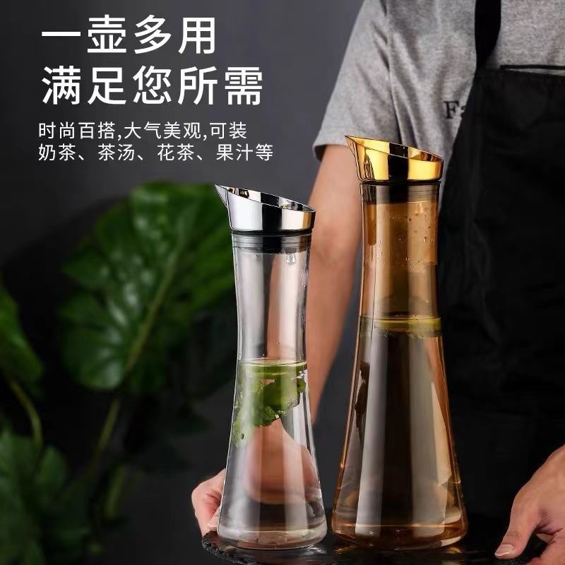 Acrílico hervidor de agua fría de gran capacidad doméstica resistente a altas temperaturas hervidor de agua fría de hotel grueso cerveza jarra jarra de jugo de bebida