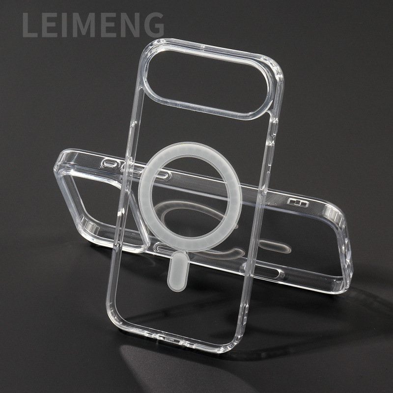 Suitable for Apple 17Air Magnetic Phone Case Classy Acrylic Iphone16 Wireless Charging Magsafe Protective Case
