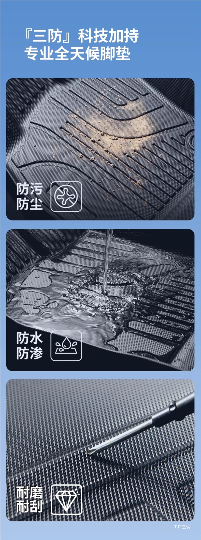 Five Blessings Golden Ox Carbon Fiber Pattern Tpe Car Floor Mats for Audi, Aito M7, Li Auto L7, Buick Gl8, Lanzheng, Denza, and Peihui