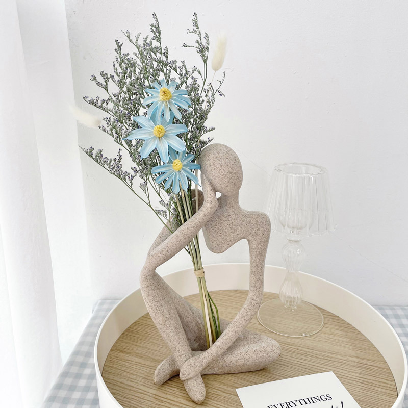 Decoración interior sala de estar interior flores secas bouquet ornamentos nórdico suave decoración de mesa creativa vinero image 3