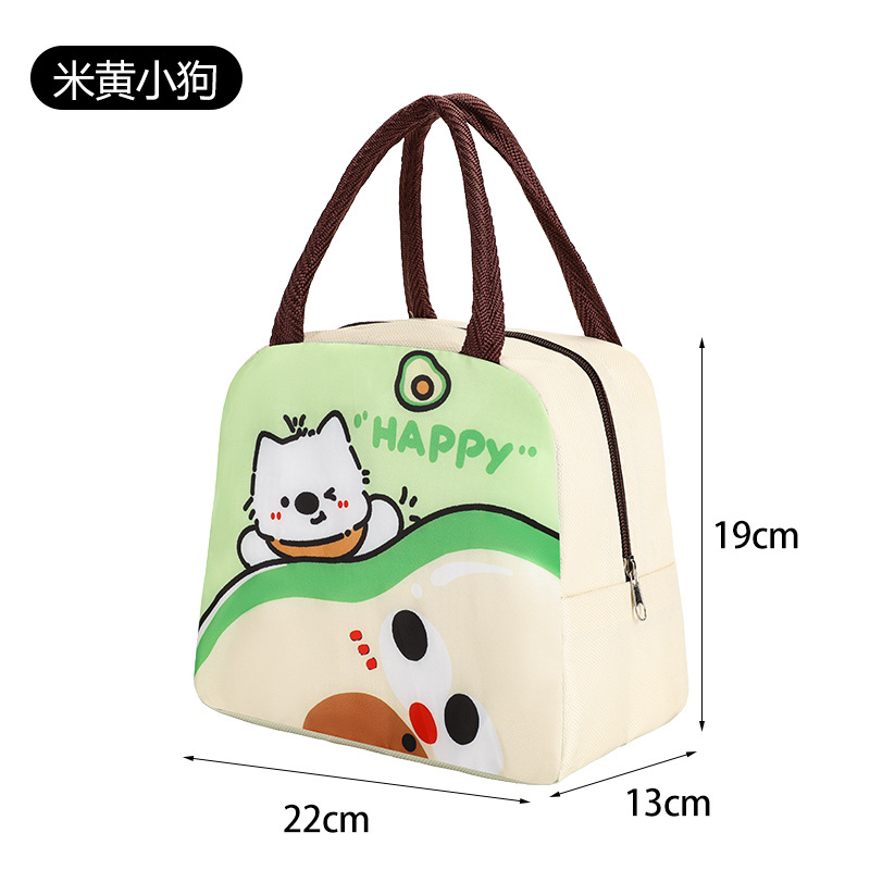 Bolsa para lonchera con aislamiento de papel de aluminio, bolsa de mano con dibujos animados, bolsa de almuerzo para el trabajo de estudiantes, bolsa de almuerzo con aislamiento para niños, bolsa bento.