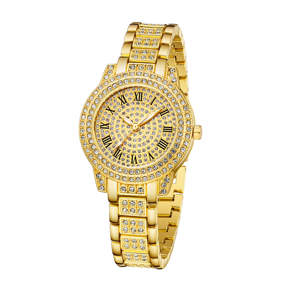 Explosiones transfronterizas Jubabo con diamantes para mujeres reloj conjunto de moda alta sensación romana reloj de cuarzo reloj de pulsera image 5