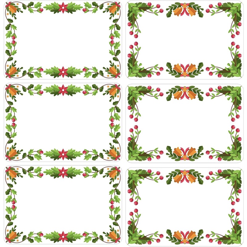 Christmas Style Floral Frame Gift Tags, Holly Red Fruit Decorative Stickers, Can Be Handwritten with Blessings, Holiday Gift Packaging Christmas Style Floral Frame Gift Tags, Holly Red Fruit Decorative Stickers, Can Be Handwritten with Blessings, Holiday Gift Packaging