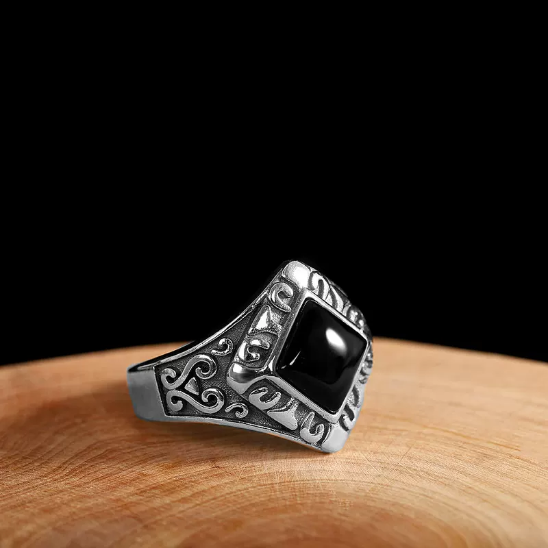 Jewelry, agate ring, style, silver 925 sample