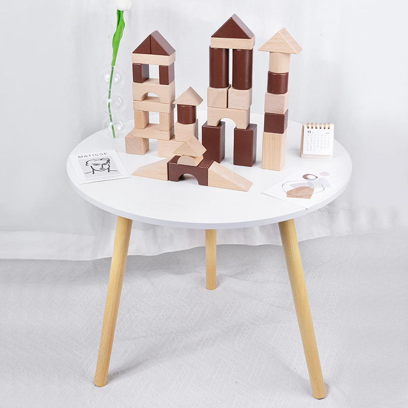 Bloques de construcción de educación temprana creativos clásicos de madera para niños en caja cerebro práctico Castillo ensamblado juguetes educativos al por mayor