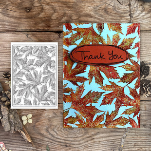 Cross-Border Handmade Paper Art Transparent Seal Handbook Decoration Maple Leaf Background Pattern Silicone Seal Rubber Stamp Wholesale