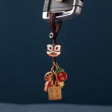 【48小时发货】古法金汽车钥匙扣挂件高档男士貔貅财神沙金铜钥匙