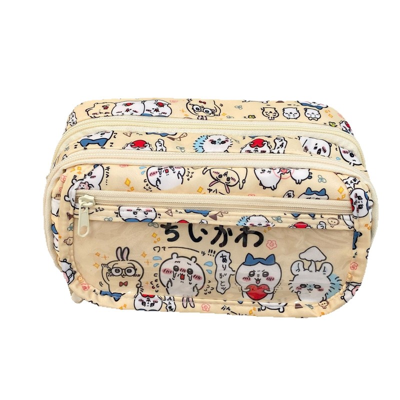 Jiyikawa ペンシルバッグ ins 高価値文具バッグ大容量学生筆箱多機能化粧品バッグ|undefined