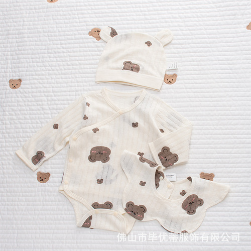 Summer New Baby Ultra-Thin Pure Cotton Onesie Summer All-Cotton Breathable Strap Hanger Air Conditioning Home Wear Boneless