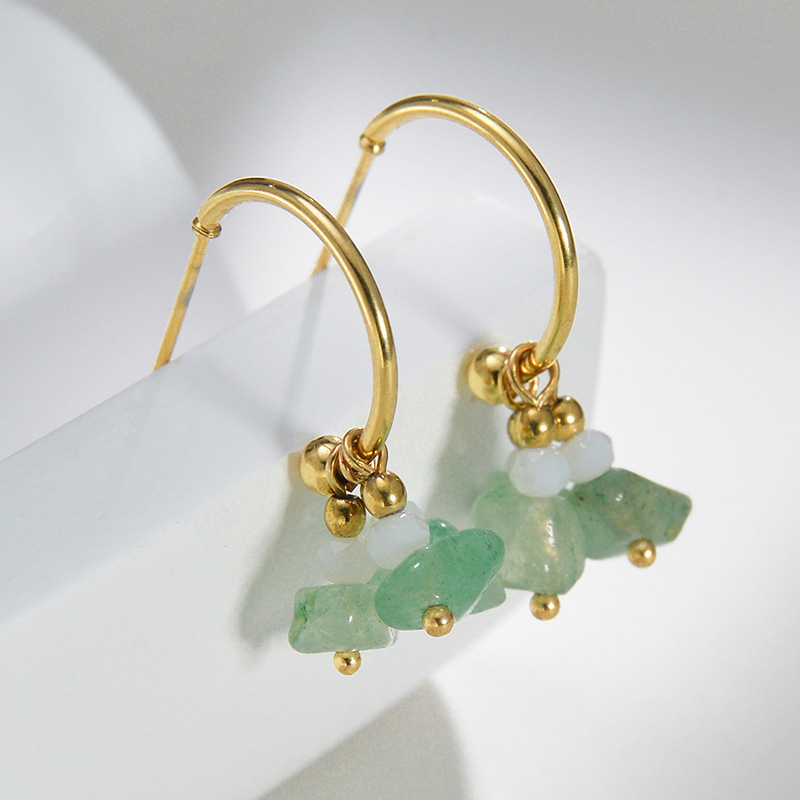 18K Real Gold Plated Plating Material Stone-Free Inlay Material Fashion Geometric Plating 304 Stainless Steel 14K Gold Plated Stainless Steel Earrings