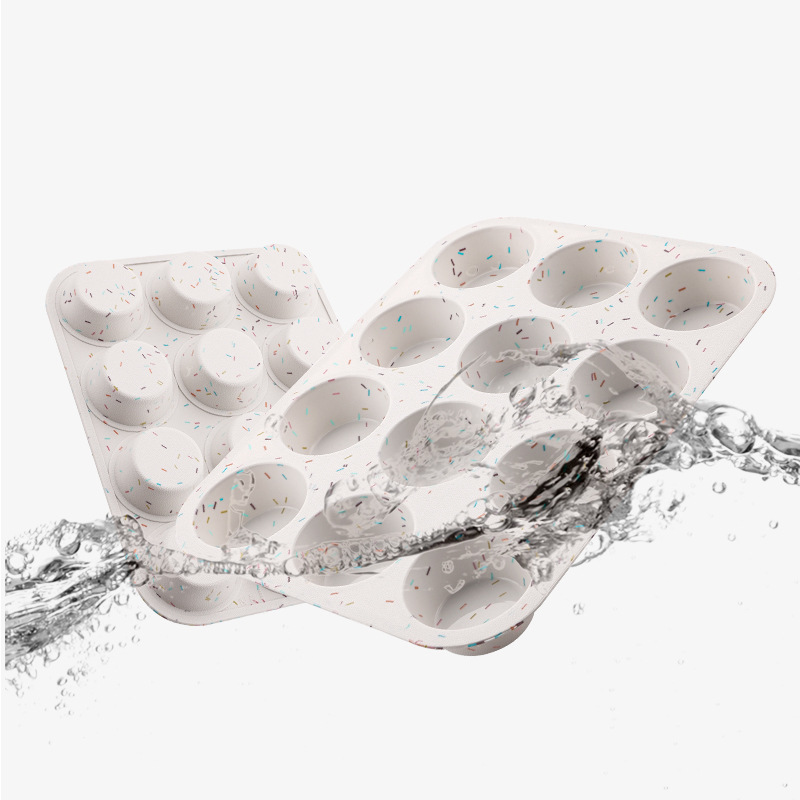 Food Grade Silicone Cupcake Mold 12 Cavity DIY Home Baking Tool Muffin Cup Kitchen Dining Bar_voghion.com