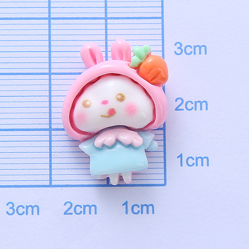 Brillante fruta conejo muñeca resina accesorios DIY crema pelo accesorios llavero material MATERIAL DE LA MANO DE LOS NIÑOS