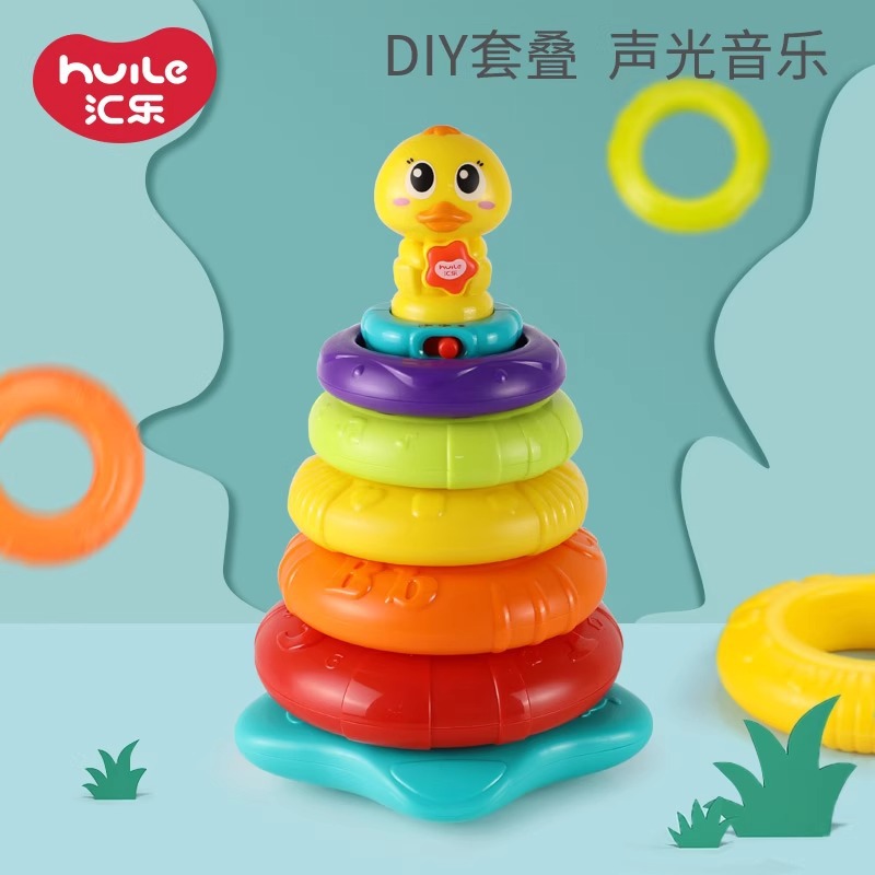 Huile 897 Rainbow Ring Stacking Toy for Babies, Infants, and Children (1 year to 12 months)
