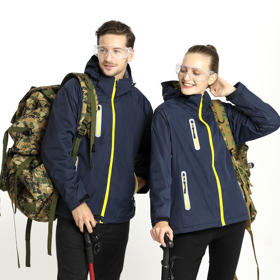 戶外搖粒絨加厚衝鋒衣防風防水登山服純色工作服可印logo男女外套