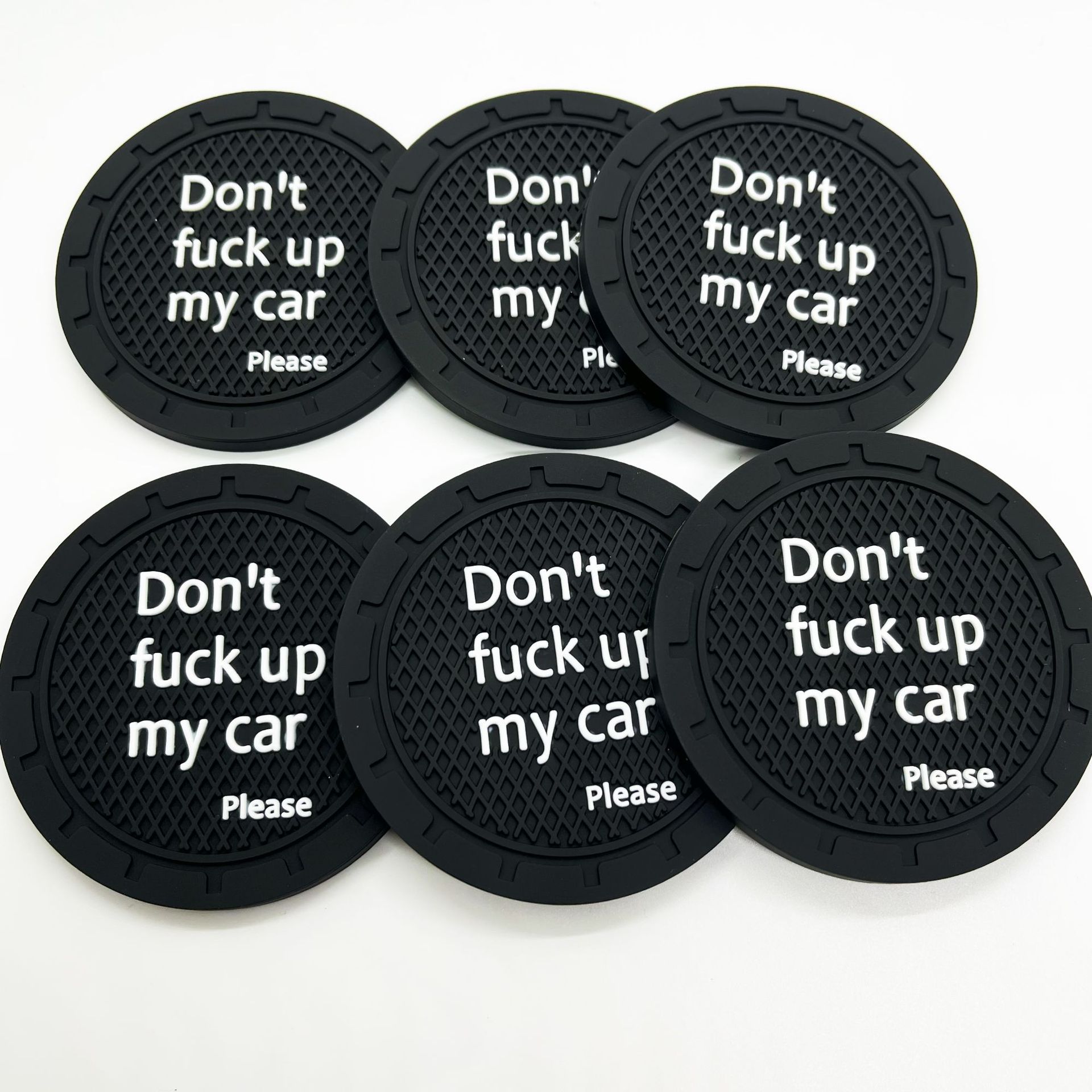 厂家现货批发跨境亚马逊新款字母汽车杯垫防震车载环保防刮