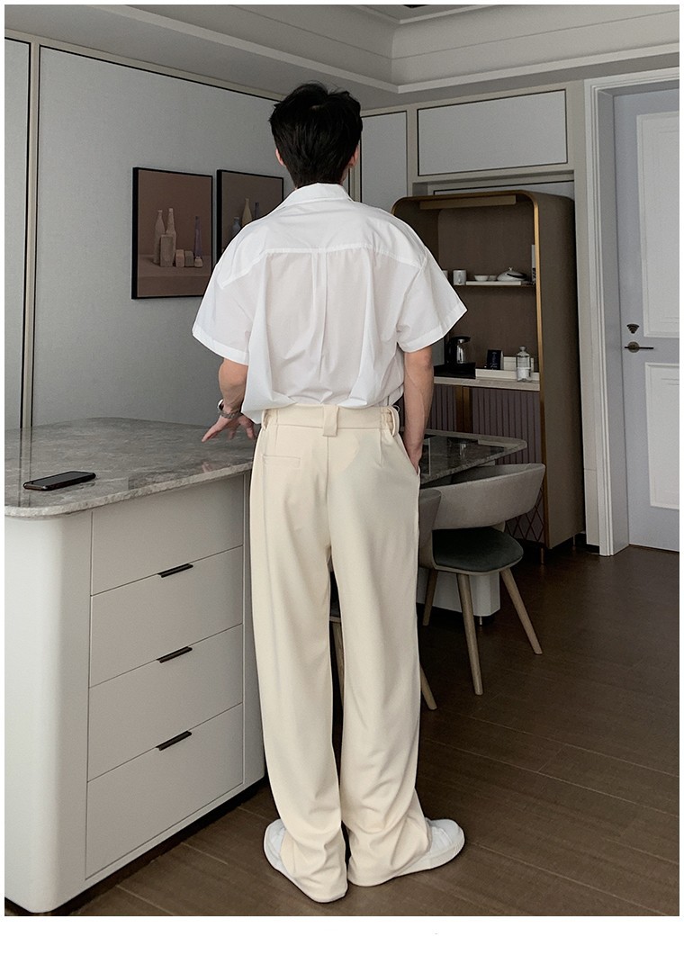 Men's Clothing Spring and autumn mopping pants simple casual trousers men new loose straight trousers black versatile trousers trend_voghion.com