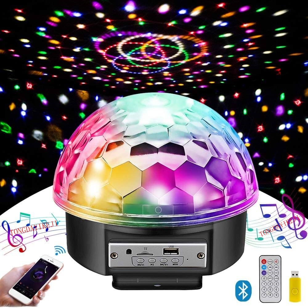 Bola mágica de cristal LED con control remoto, Bluetooth, MP3 y control por voz, luz de escenario para KTV