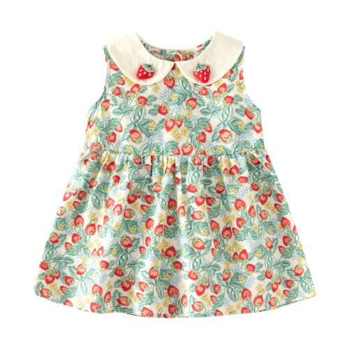 Girls' Princess Dress Summer Outfit 2024 New Fashion Children's Skirts Summer Small Girls Baby Girls Baby Collar Dress