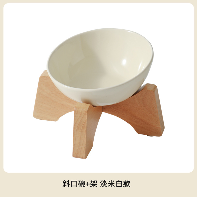 Tazón de gato de alto valor facial, tazón de comida para gatos de cerámica, tazón de comida para gatos, cubiertos, platos, cubetas, cuello, agua potable, tazón de boca inclinada