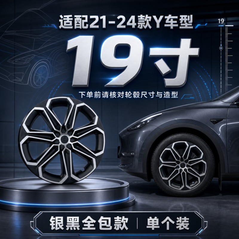 Suitable for Tesla Model Y 19-inch MIST full-cover wheel hub protection cover, new wheel hub modification accessories