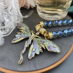 蜜南中古vintage 復古風五彩手工琺瑯做舊工藝蝴蝶羽翼小天使吊墜