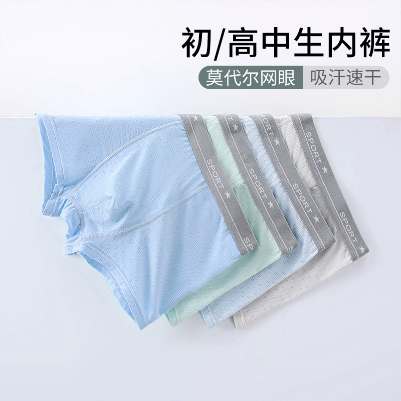 Mengyingtong Kids Boys' Underwear Shorts – Lightweight Breathable Mesh, 360° Coverage, For School Age