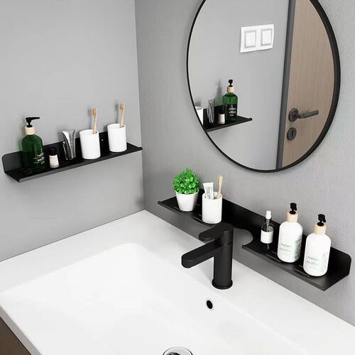 Bathroom storage rack without punching, bathroom mirror front rack, wall-mounted washbasin faucet rack, multi-functional kitchen storage rack