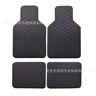 Car Floor Mats, Universal Universal Foot Pad - black-4-piece-set