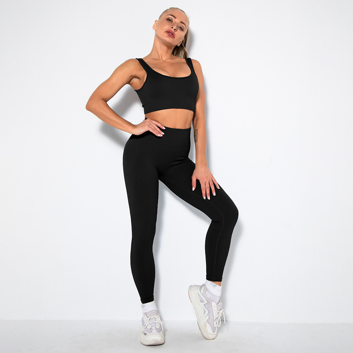 2/4/6PCS Seamless Women Yoga Set Workout Sportswear Fitness Bra Sport Pants Gym Clothing High Waist Leggings Shorts Sports Suits