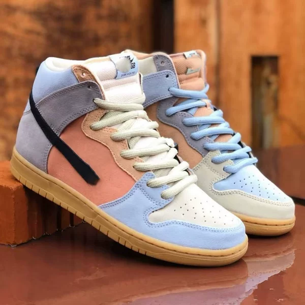 Original Dunk Sneakers with Unique Color-Blocking Design, High-Top Skate Shoes for Men and Women, Casual Trendy Shoes for Everyday Wear, Versatile Sports Shoes