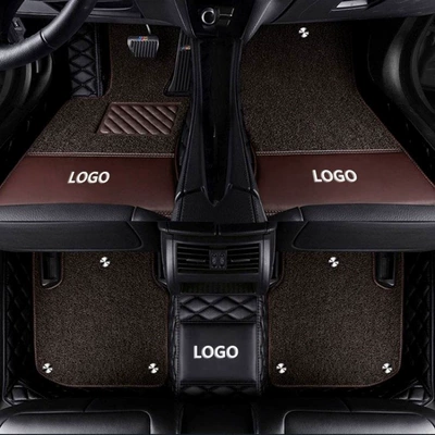 Audi A4L, Audi A6L, Modelə uyğun ayaqaltı - audi-a4-2004-2008-double-layer-pure-black-coffee-colored-silk-loop