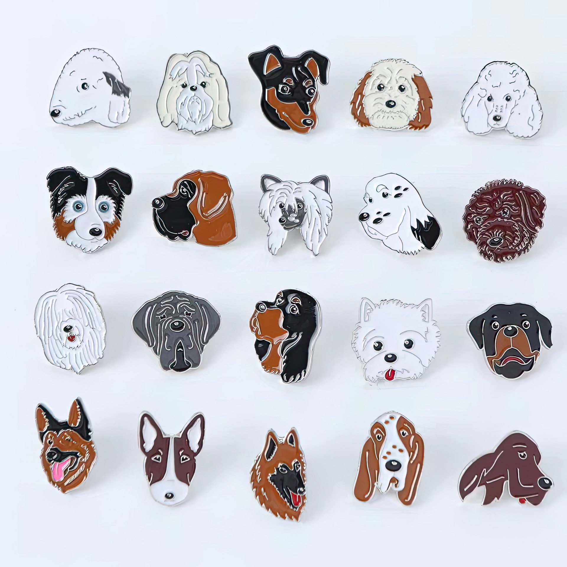 6g Weight Cute Pin Dog Zinc Alloy Enamel Plating Unisex Brooches