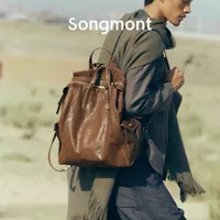 Songmont Yamashita Yasamatsu Tracking Series Новый рюкзак без пола в стиле ретро из растительной дубленой кожи 16inch Сумка для компьютера