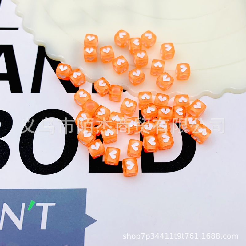 6 ミリメートルアクリル愛の文字と数字ビーズ diy アクセサリースクエアラウンドカラフルな手作りビーズルースビーズ卸売|undefined
