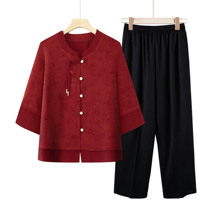 Средние и старые женские летние рубашки в китайском стиле